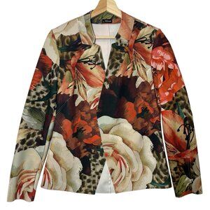 MIROA Women's blazer Small Size long sleeves Stretch Open Front Orange/Brown